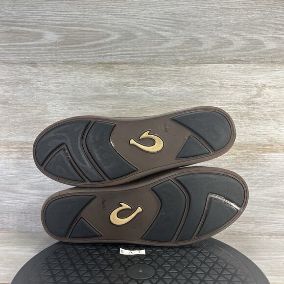 OluKai Men’s Malana Country Brown Leather Slip On Loafers Size 12 - Picture 9 of 9